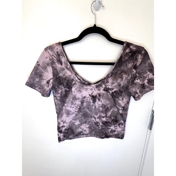 Lululemon Align T-Shirt Size 6 EUC. Diamond Dye Mink Bery Lunar Rock Shadow Grey - Picture 4 of 5